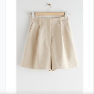 & Other Stories Linen Wide High Waist Shorts